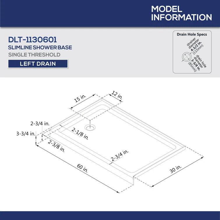 DreamLine Encore 78.75" H Semi-frameless Sliding Shower Enclosure DL-7006L-22-06