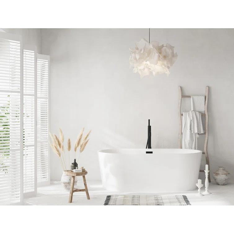 Living District 67 Inch Bathtub in Glossy White with Trim BT30167GW-MBK