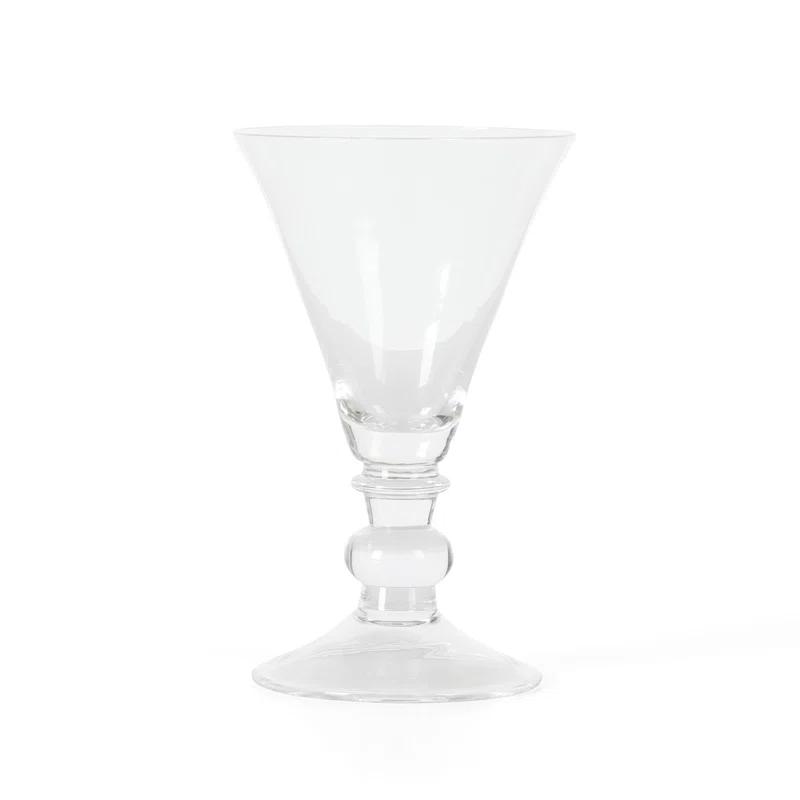 Martha Stewart Crispa 4 Piece 10 Ounce Handmade Goblet/Wine/Martini Glassware Set (Set of 4)