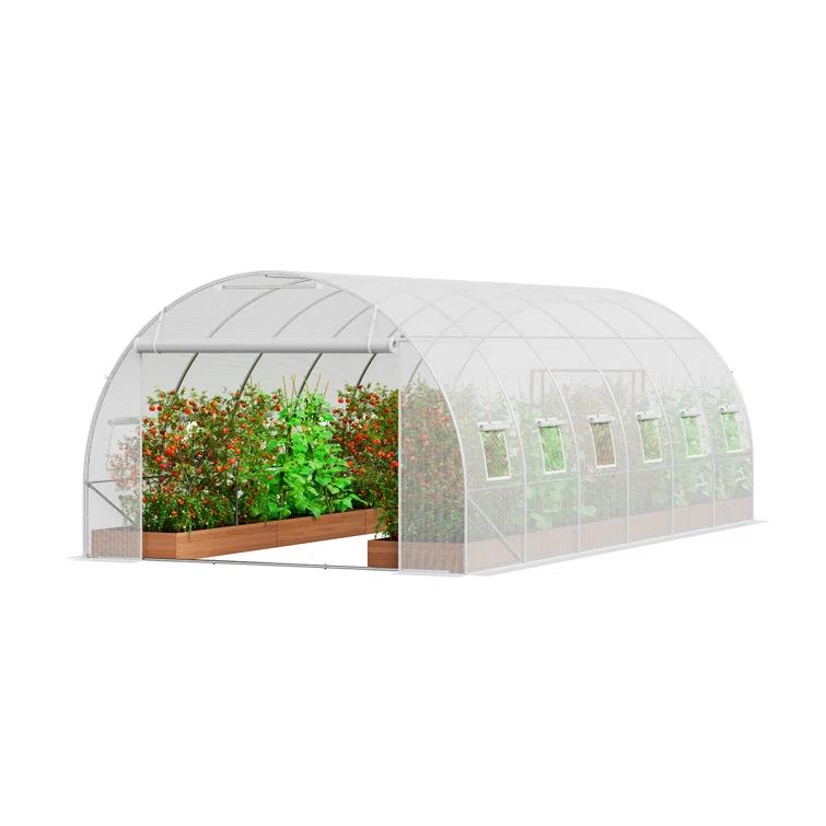 VEVOR Walk-in Tunnel Greenhouse Galvanized Frame PE Cover