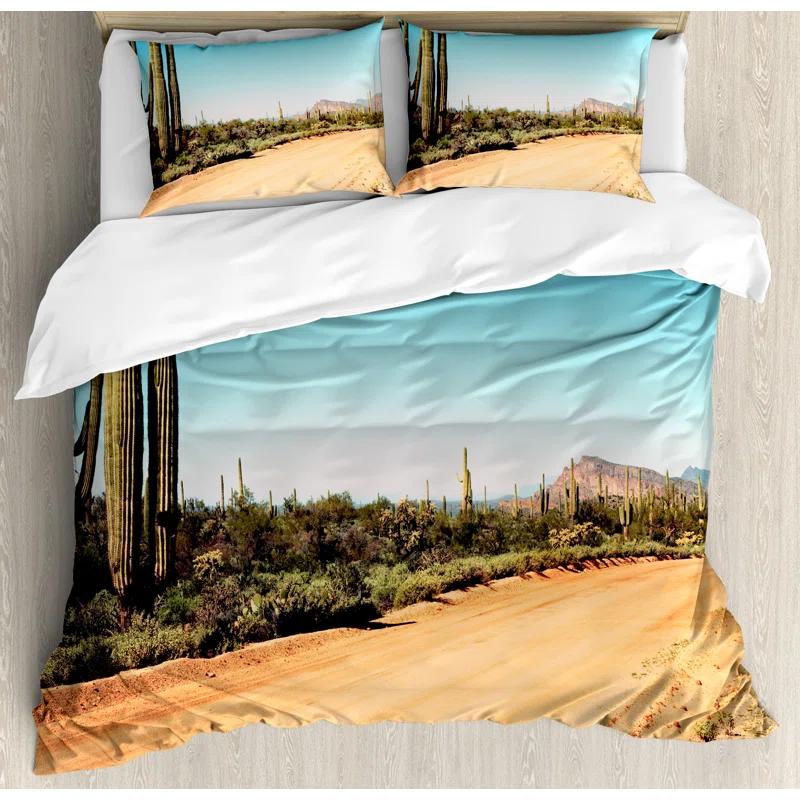 Saguaro Cactus Rustic Duvet Cover Set