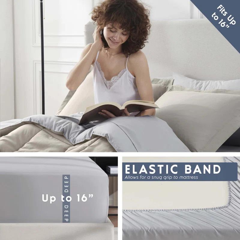 Nestl Bed-in-A-Bag Reversible Comforter Set with Bed Sheets