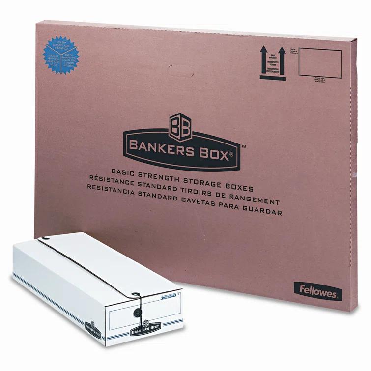 Bankers Box® Liberty Check/Deposit Slip Storage Box, 9 x 23 x 4, WE/BE, 12/Carton