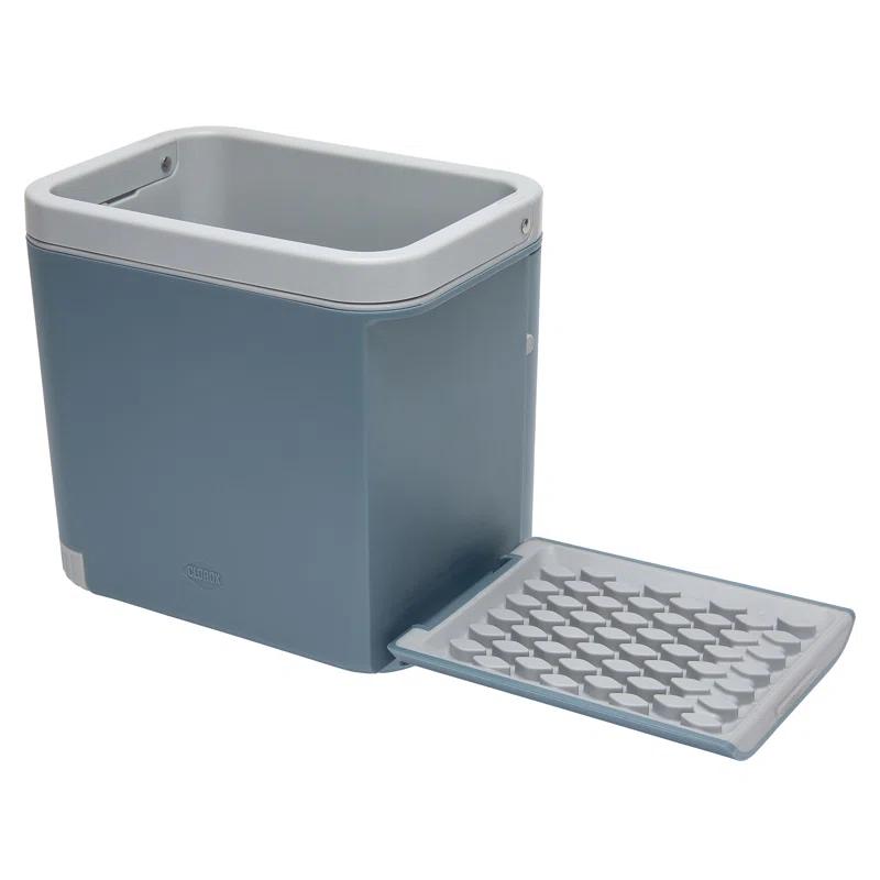 Ginsey 59360 Clorox KeptClean Kitchen Sink Organizer – Space-Saving Organization of Dish Soap, Scrub Brushes, and Dish Towels, Fold-Down Shelf for Sponges and Jewelry, Drainage Tray – Steel