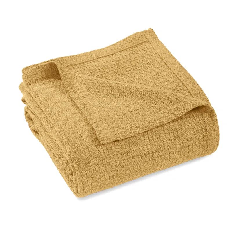 Superior Waffle Weave Honeycomb Knit Soft Textured All-Season Cotton Blanket