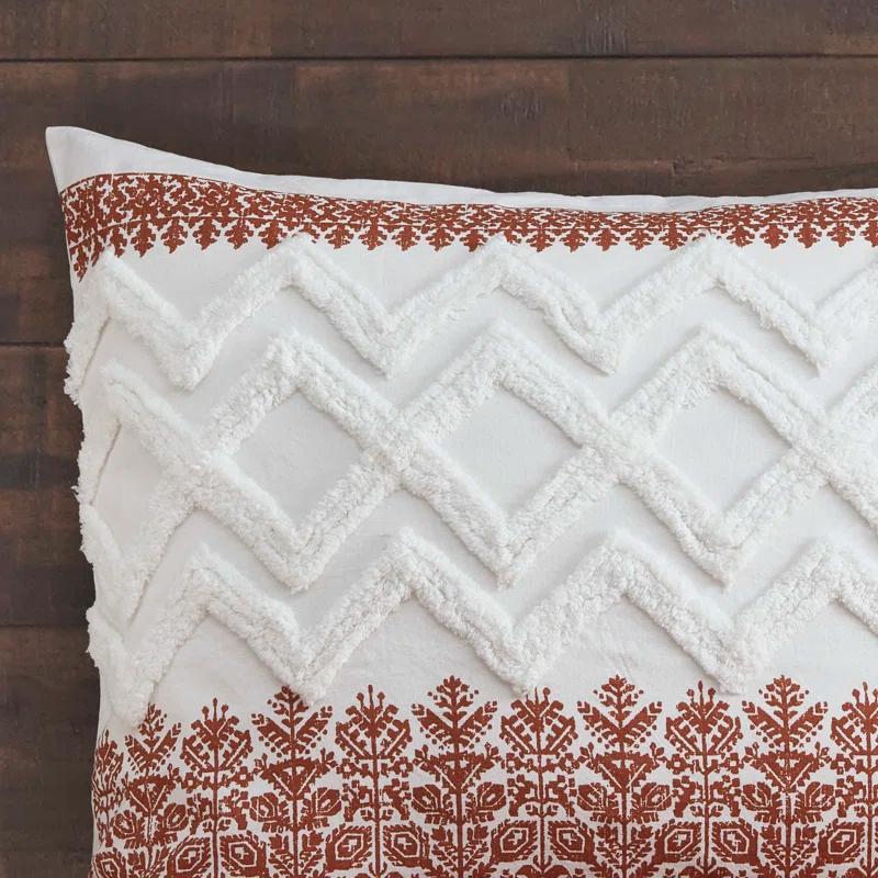 Mila 3 Piece Cotton Comforter Set with Chenille Tufting