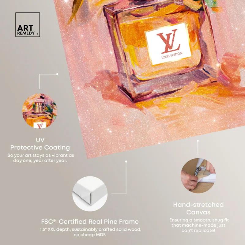 Art Remedy Sunset Floral Perfume Canvas Coquette Trendy Art by Art Remedy