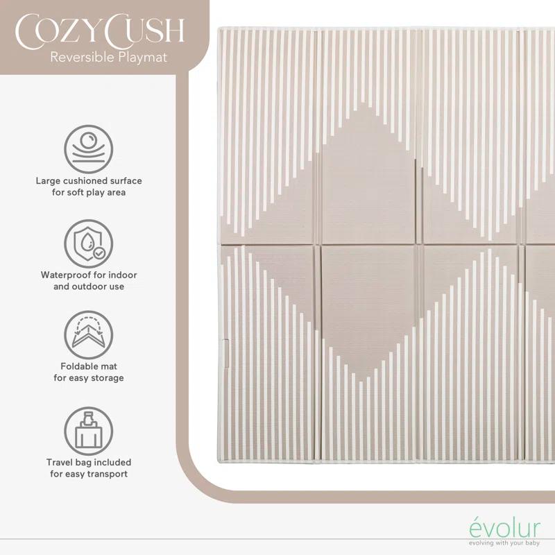Evolur Evolur Cozycush Reversible Non-toxic Baby Kids Playmat  || Foldable Large Thick Foam Crawling Playmats For Toddlers|waterproof Portable Playmat For Babies | Yoga/picnic/game Mat|indoor/outdoor