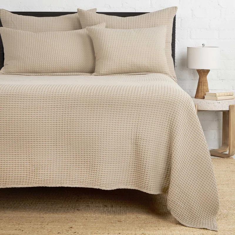 Zuma Cotton Waffle Weave Sham by Pom Pom at Home - Natural / King