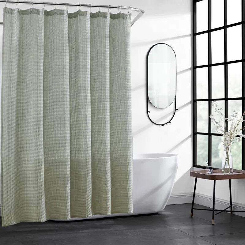 Kenneth Cole Kenneth Cole Solid Waffle Cotton Blend Shower Curtain
