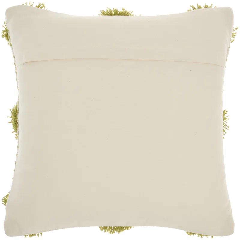 Pom-poms Cotton Reversible Throw Pillow
