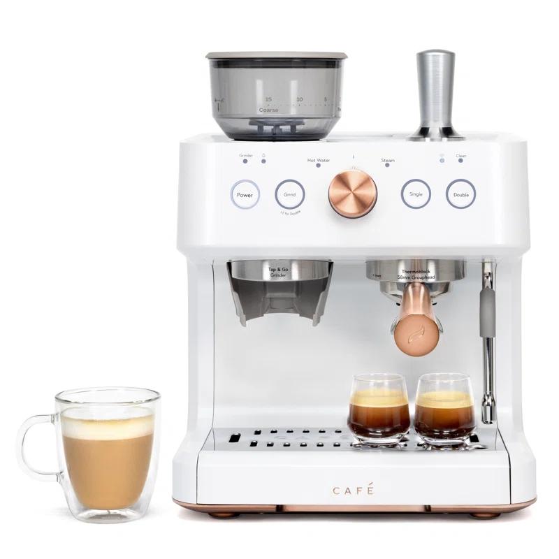 Café ™ Matte White Bellissimo Semi-Automatic Espresso Machine