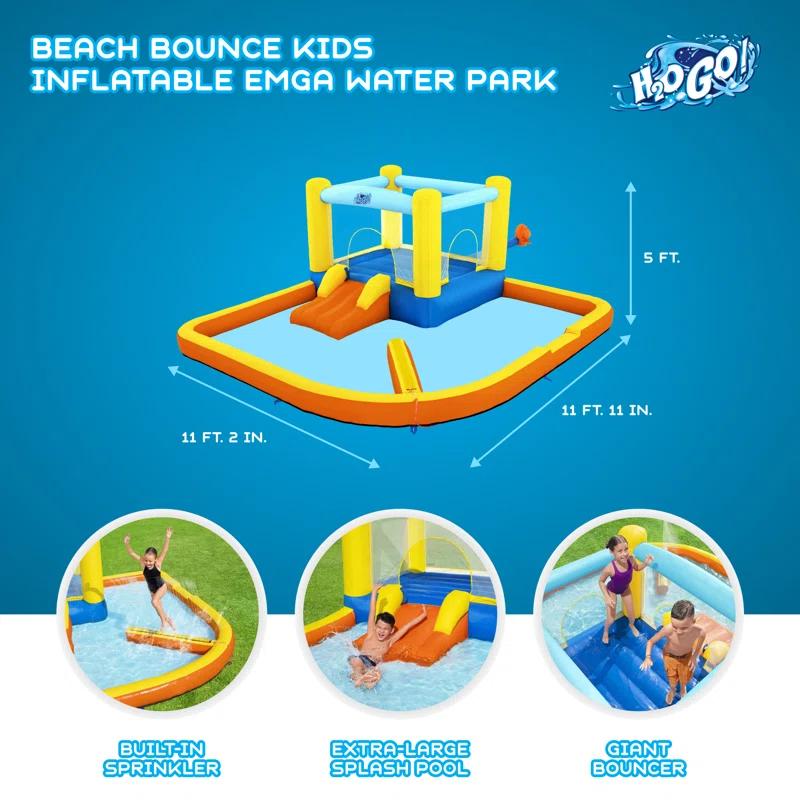 Bestway Bestway H2OGO Beach Bounce Kids Inflatable Outdoor Water Park with Air Blower