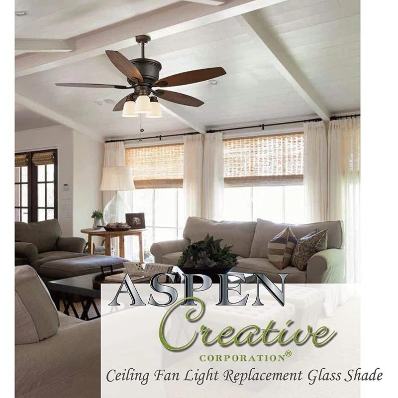 Aspen Creative Corporation 4.5'' H Glass Bell Ceiling Fan Fitter Shade (Set of 4)
