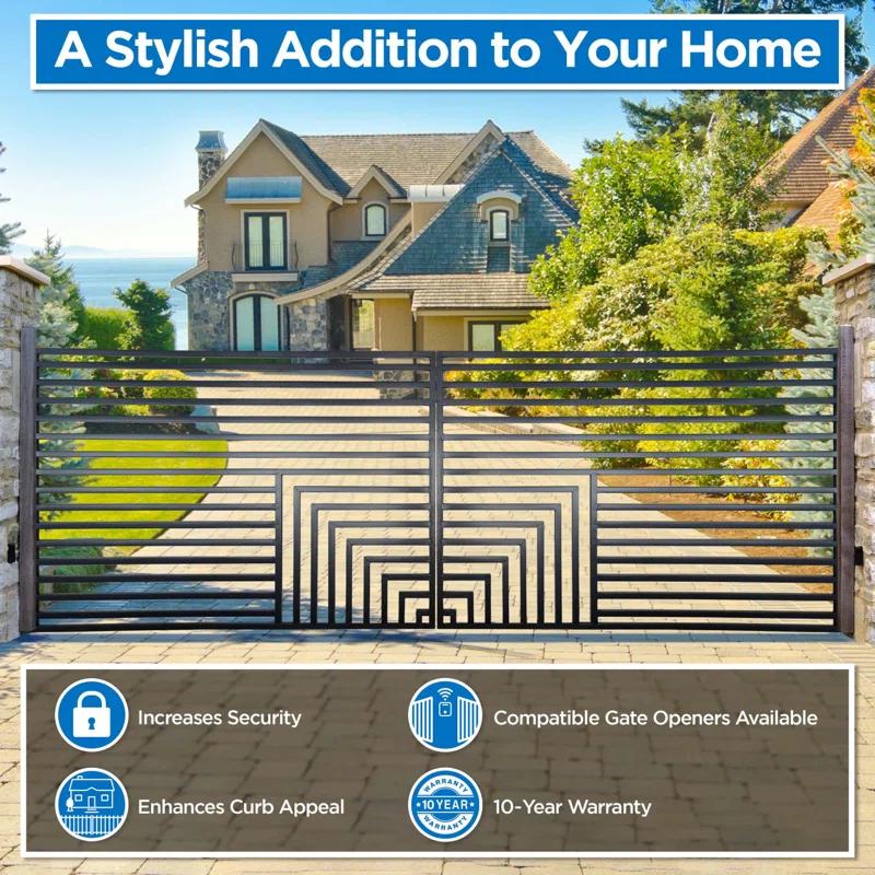 ALEKO Steel Dual Swing Driveway Gate - Florence Style