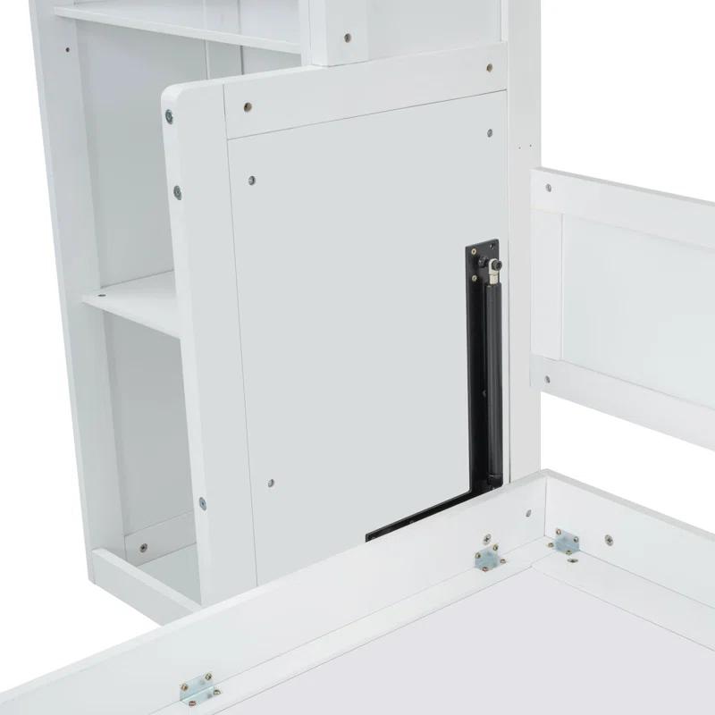 BVNECXP Queen Size Murphy Bed With Desk And Bookshelf