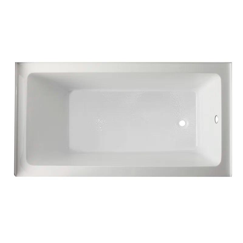 Kingston Brass VTAP6032R22C Kingston Brass Aqua Eden 60-Inch Acrylic Rectangular 3-Wall Alcove Tub with Anti-Skid Surface