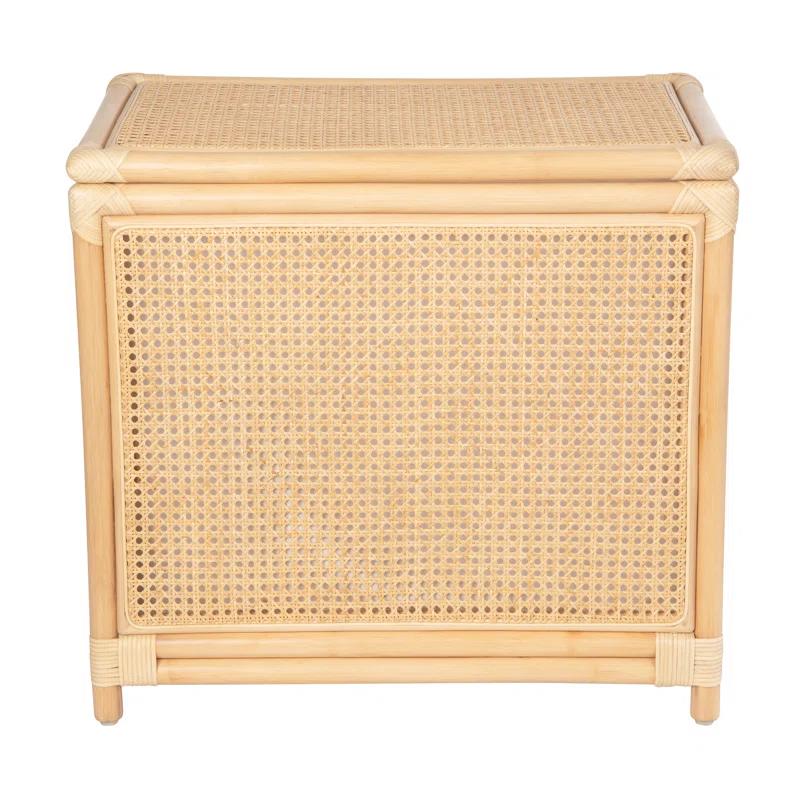 Kouboo Rectangular Rattan Cane Clothes Hamper and Laundry Basket with Removable Liner & Lid, 2 Loads