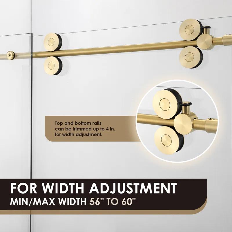 Altair SD80360-SS-BG 56" - 60" W x 78" H Single Sliding Frameless Shower Door