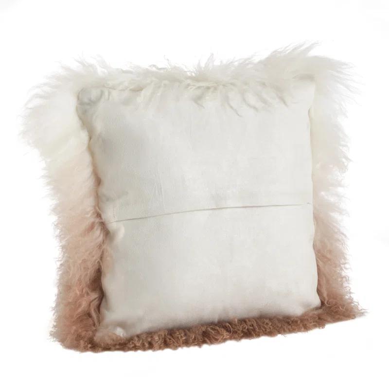 Saro Mongolian Lamb Pillows Abstract Throw Pillow