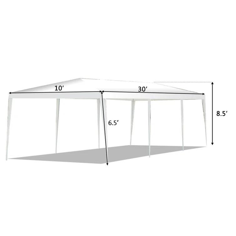 Costway 30 Ft. W x 10 Ft. D Steel Party Tent Canopy