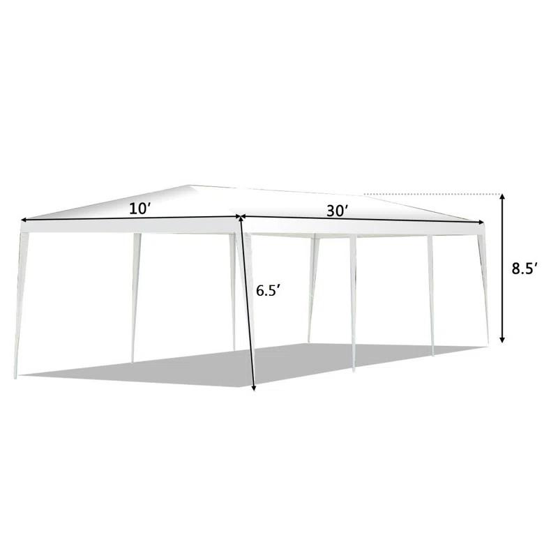 Costway 30 Ft. W x 10 Ft. D Steel Party Tent Canopy