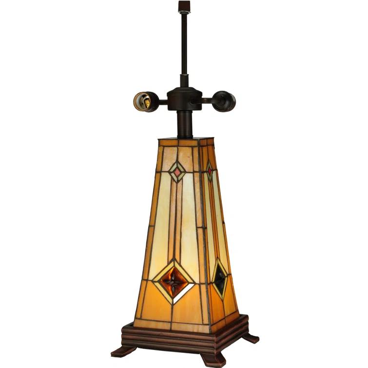 Meyda Lighting Diamond Mission Glass Table Lamp