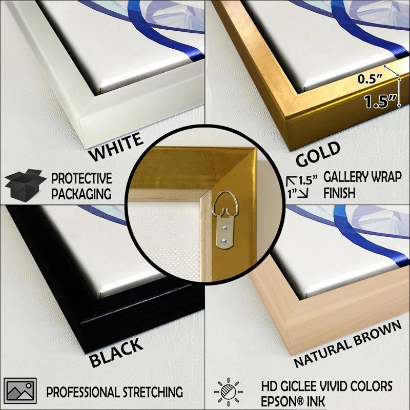 Design Art " Mums Painting Beige White And Blue I "