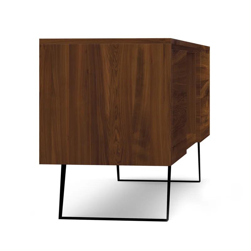 Simpli Home Lowry 63"W Solid Wood Modern Industrial TV Stand for TVs up to 70" with Storage