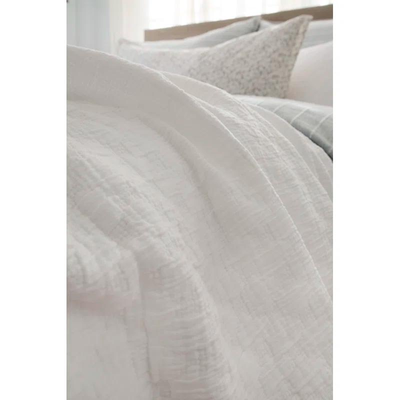 Ojai Cotton Matelassé Coverlet by Pom Pom at Home - White / Twin