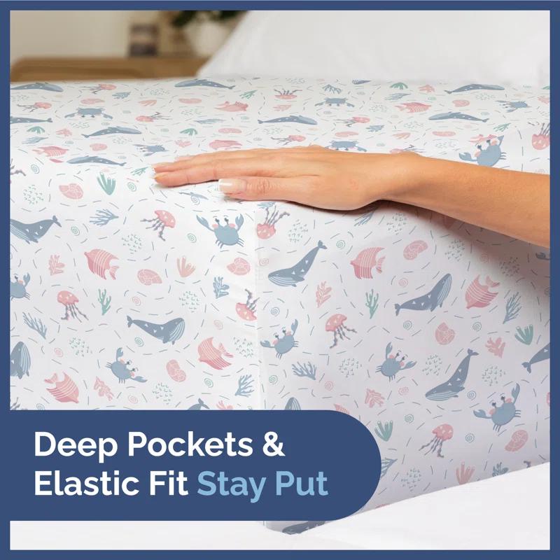 CGK Linens 4 Piece Kids Microfiber Sheet Set - Wrinkle Free - Cute, Cozy, Soft