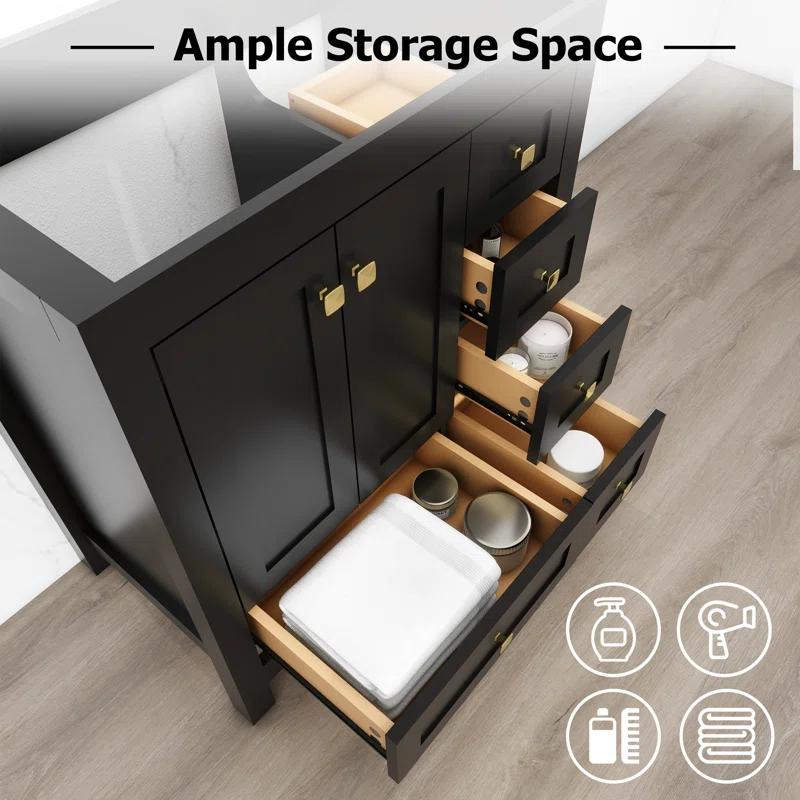 30" Single Bathroom Vanity Base Only