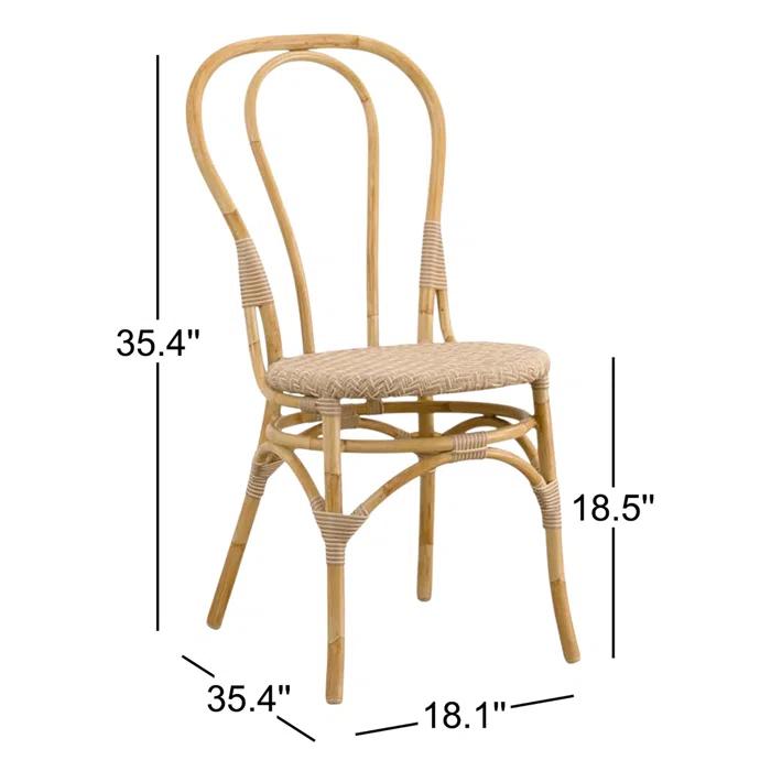 Powder Coated Aluminum Outdoor Dining Side Chair with Cushion