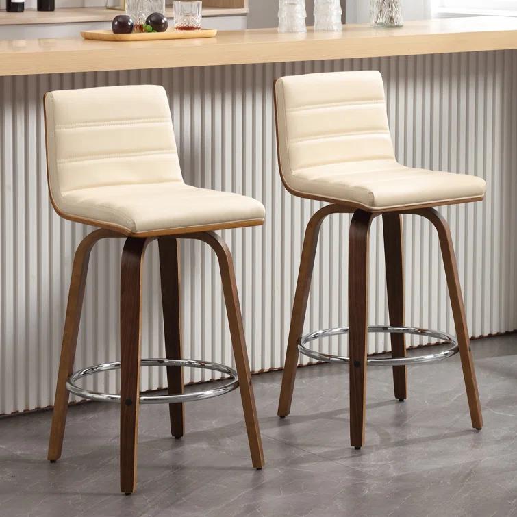 Corrigan Studio® Upholstered Swivel Stool (Set of 2)