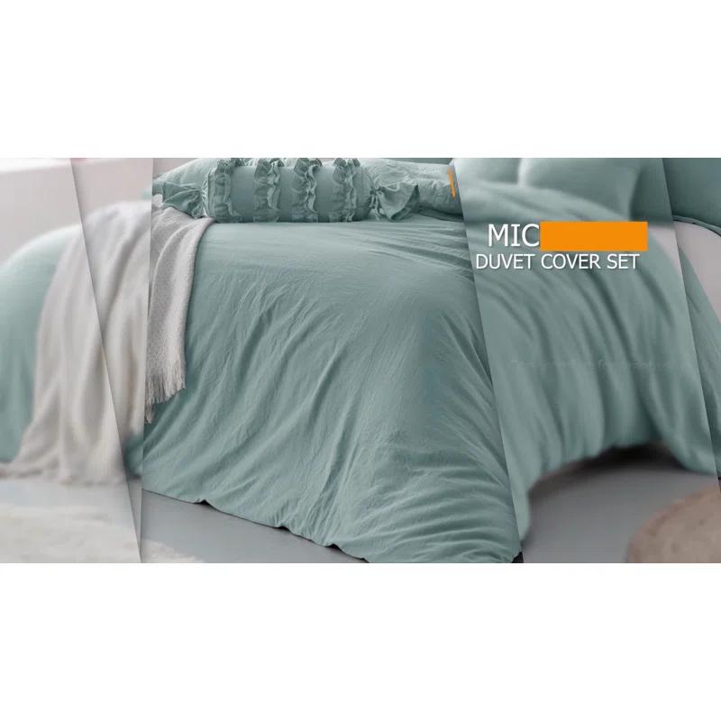 Swift Home Super Soft Crinkle Washed Microfiber Duvet Cover Set