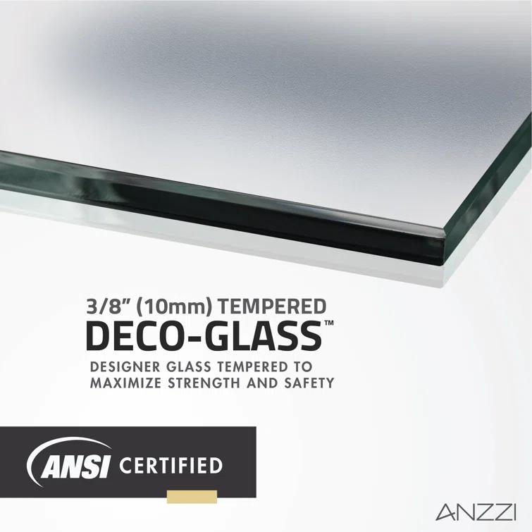 ANZZI Veil Series 34” W x 74” H Frameless Glass Fixed Shower Screen Shower Door SD-AZFL06001BGF