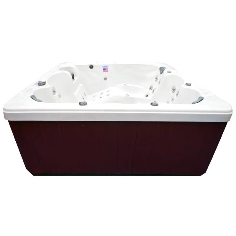 Home And Garden Spas 220 Volt 6 Person - Person 71 - Jet Acrylic Square Hot Tub with Ozonator and Built-In Speaker