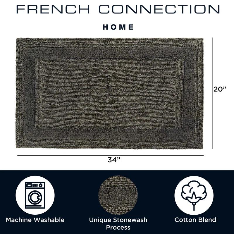 French Connection French Connection Hearn Rectangle Cotton Blend Bath Rug