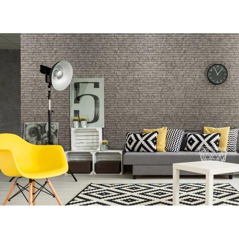 Innovera Decor by Palram Ledge Stone 24" x 24" PVC Wall Paneling in Portland Cement