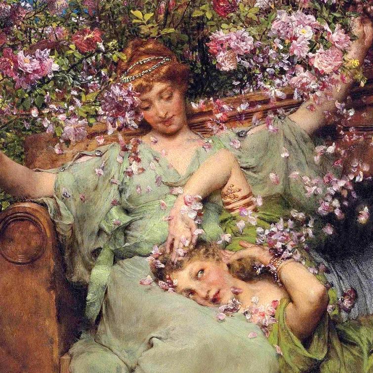 Design Toscano " In A Rose Garden " by Lawrence Alma-Tadema
