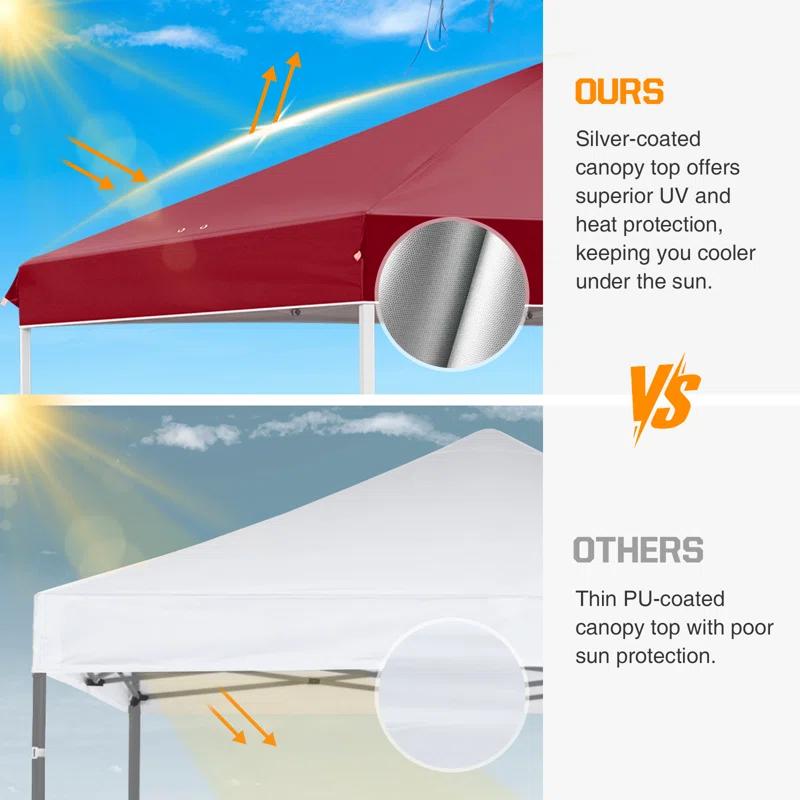 EAGLE PEAK Pop Up Canopies 10 Ft. W x 10 FT. D Metal Party Tent Canopy
