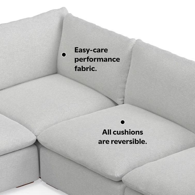 AllModern Maud Modular Sofa and Ottoman Set 125-inch-wide L-Shaped Sofa and Matching 36-inch-wide Table Ottoman for Living Room | Wayfair
