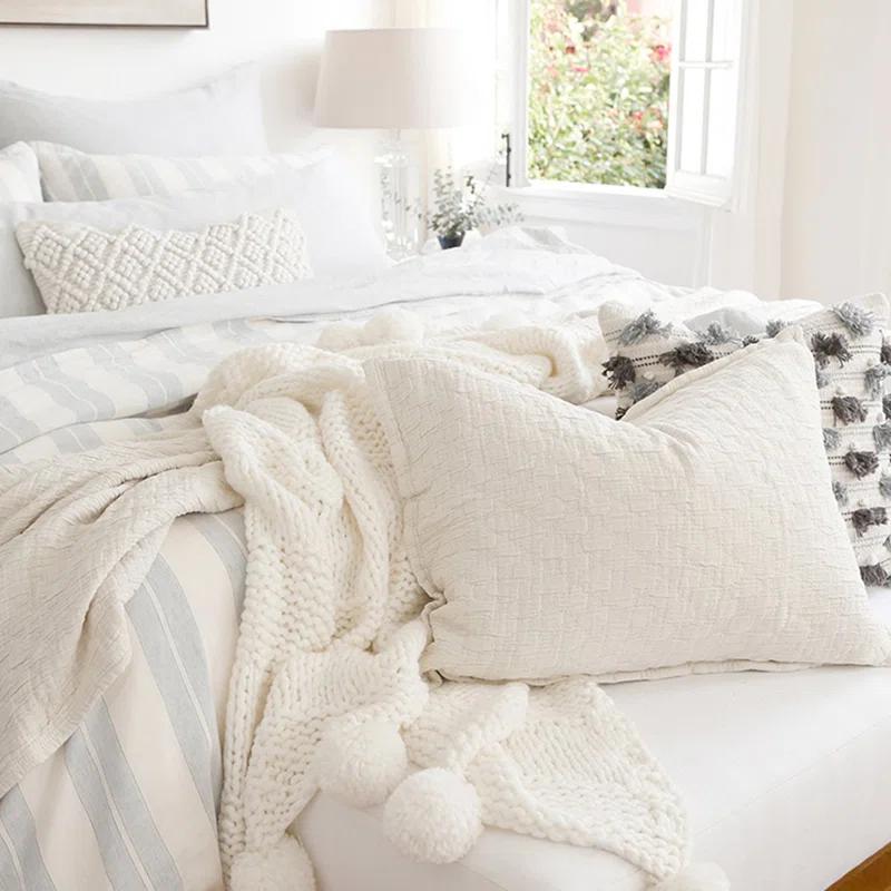 Ojai Cotton Matelassé Sham by Pom Pom at Home - Greige / King