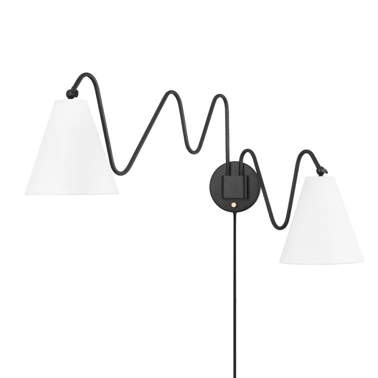 Dellon Double Plug-In Sconce - Black / Double