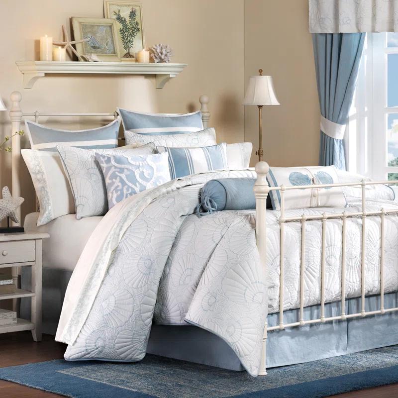Harbor House Crystal Beach White Cotton Coastal Comforter Set