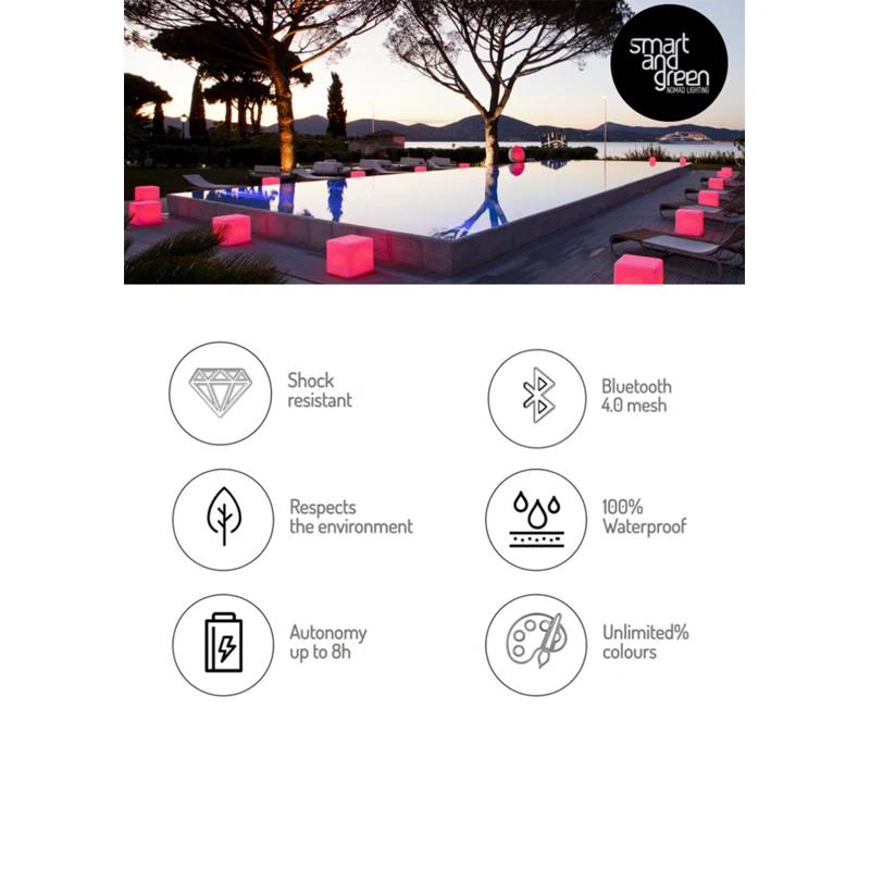 Smart & Green Amande Corde Battery Powered Integrated LED Color Changing Outdoor Table Lamp