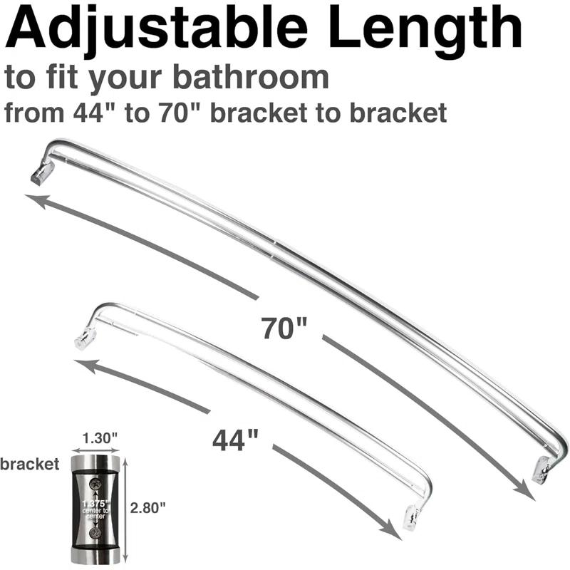 VOMGEB1 Double Curved Shower Rod, Durable Metal Construction