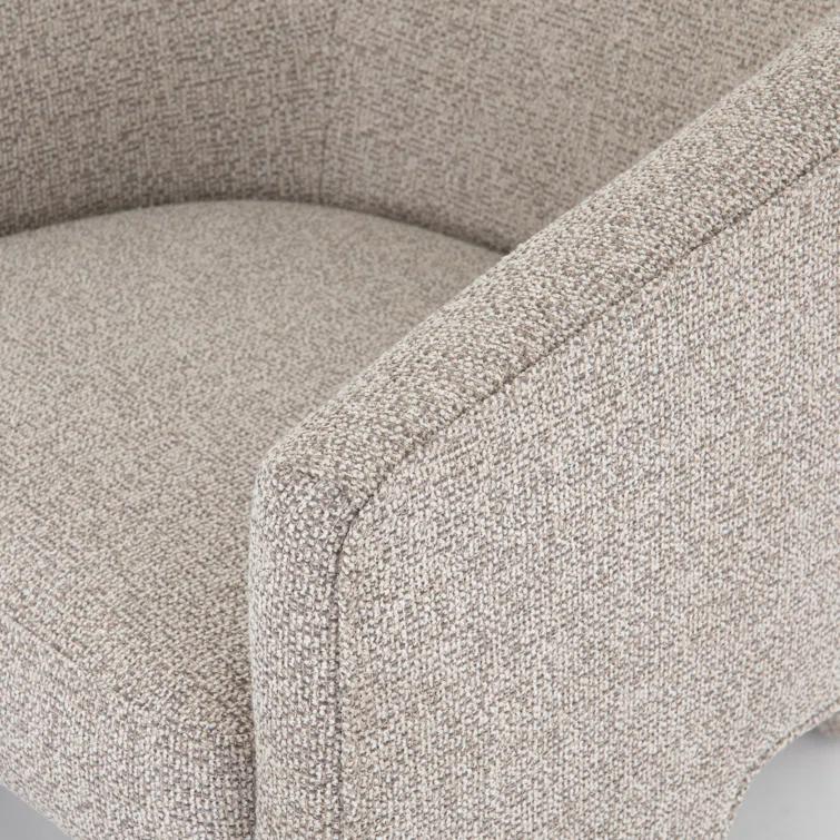 Light Grey Manufactured Wood Contemporary Barrel Chair