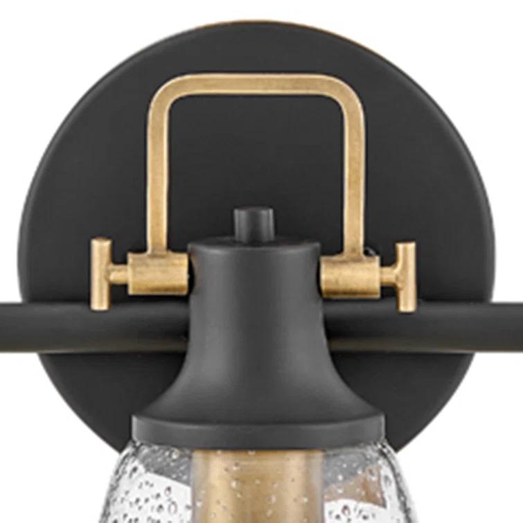 Easton Three-Light Bath Vanity Fixture w/ Clear Seedy Glass Shades