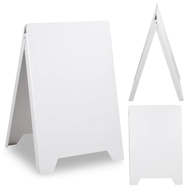 Yescom Double Side Sidewalk A-Frame Sign Sandwich Board PVC White Holds 19 11/16"X32 11/16"Graphic Plastic Panels